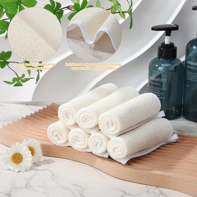 ZhouBoat 9 PCS NYLON EXFOLIATING WASH CLOTHS SET SOFT DUAL SIDED BODY FACE TOWELS KITCHEN DISH SCRUBBER REUSABLE BATH SPA TOWEL FOR WOMEN MEN TRAVEL 8.7 X 10.2 INCH - Image 3